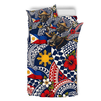 Philippines Filipinos Bedding Set Carabao Sun Flag Floral Tribal Style