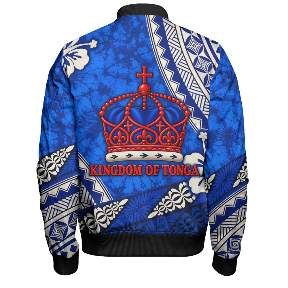 Tonga Bomber Jacket Kingdom Crown Polynesian Floral Pride