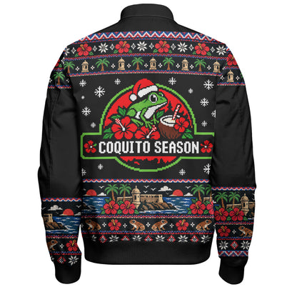 Puerto Rico Bomber Jacket Coquito Season Puerto Rico Christmas Ugly Style