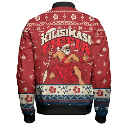 Tonga Bomber Jacket Ugly Christmas Kilisimasi Fiefia Tongan Warrior Santa
