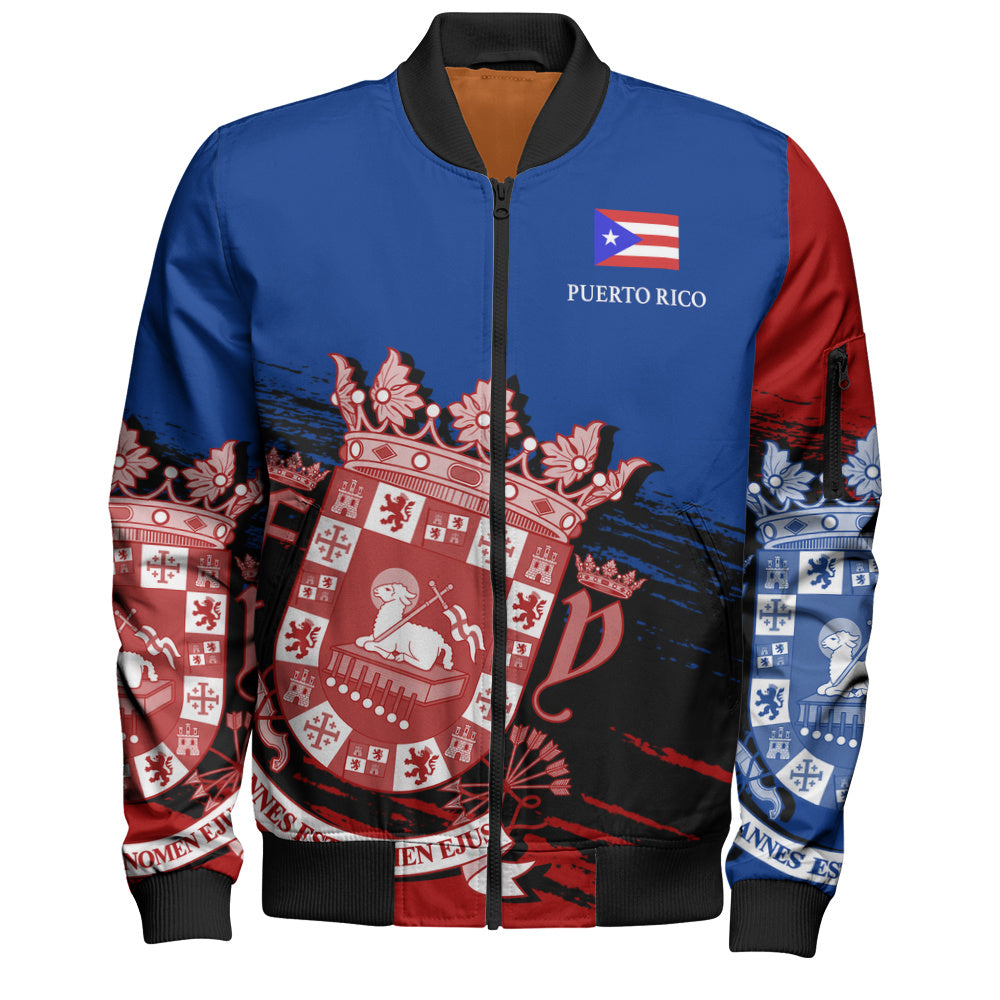 Puerto Rico Bomber Jacket Coat Of Arms Pride Style