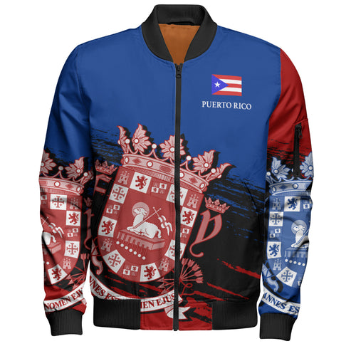 Puerto Rico Bomber Jacket Coat Of Arms Pride Style