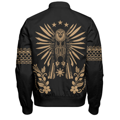 Philippines Filipinos Bomber Jacket Sampaguita With Eagle Sun Filipino Heritage