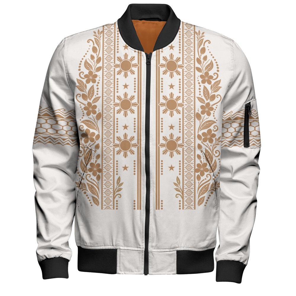 Philippines Filipinos Bomber Jacket Sampaguita With Eagle Sun Filipino Heritage
