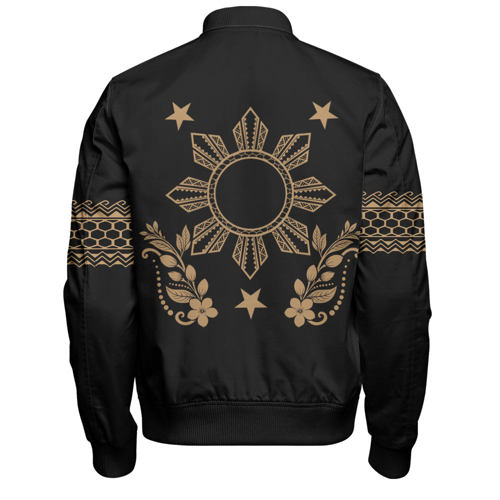 Philippines Filipinos Bomber Jacket Sampaguita Sun Filipino Heritage
