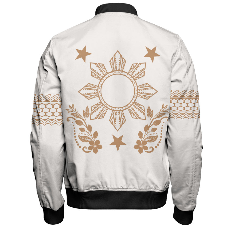 Philippines Filipinos Bomber Jacket Sampaguita Sun Filipino Heritage