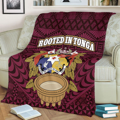 Tonga Premium Blanket Rooted In Tonga Coat Of Arms Kava Bowl Ngatu Style