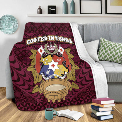 Tonga Premium Blanket Rooted In Tonga Coat Of Arms Kava Bowl Ngatu Style