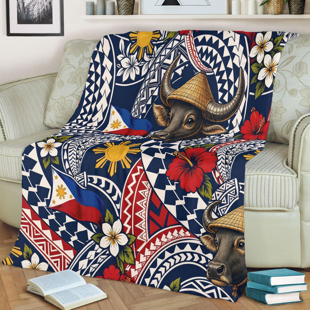 Philippines Filipinos Premium Blanket Carabao Sun Flag Floral Tribal Style
