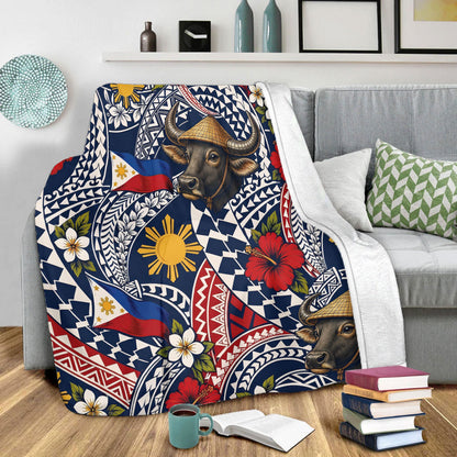 Philippines Filipinos Premium Blanket Carabao Sun Flag Floral Tribal Style