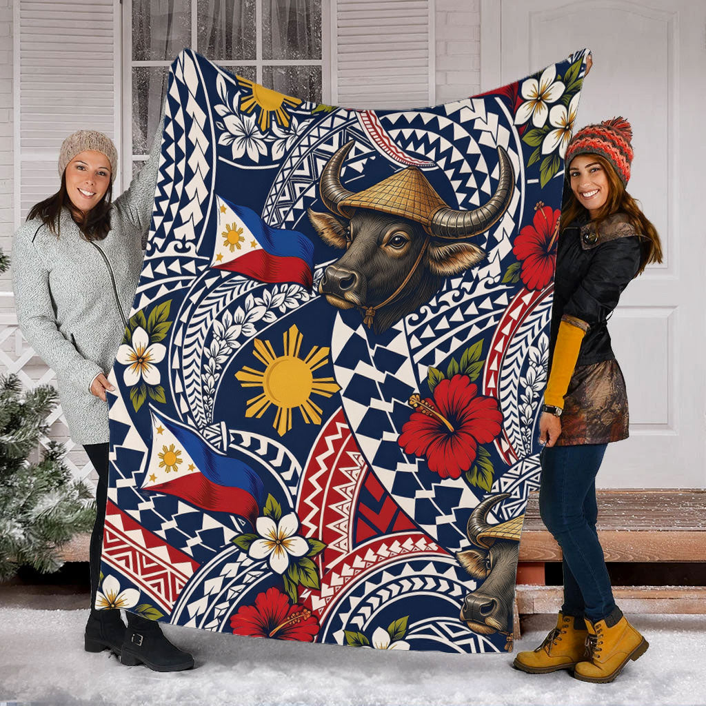 Philippines Filipinos Premium Blanket Carabao Sun Flag Floral Tribal Style