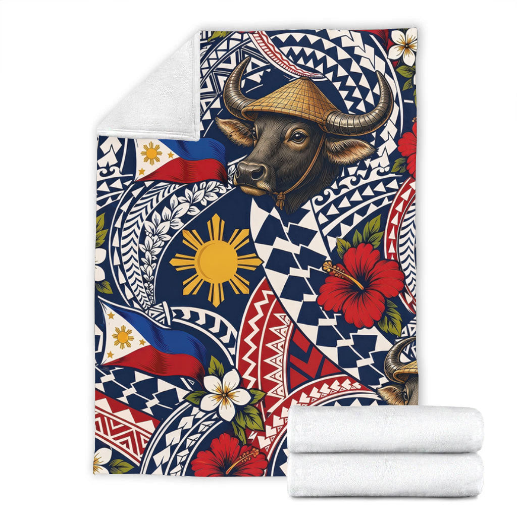 Philippines Filipinos Premium Blanket Carabao Sun Flag Floral Tribal Style