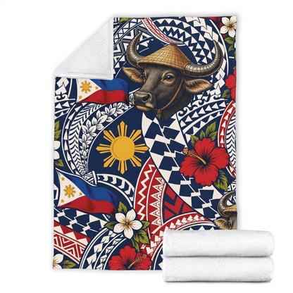 Philippines Filipinos Premium Blanket Carabao Sun Flag Floral Tribal Style