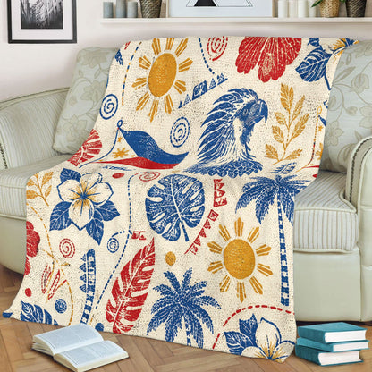 Philippines Filipinos Premium Blanket Eagle Sun Flag Tropical Floral Vintage Stamp Style