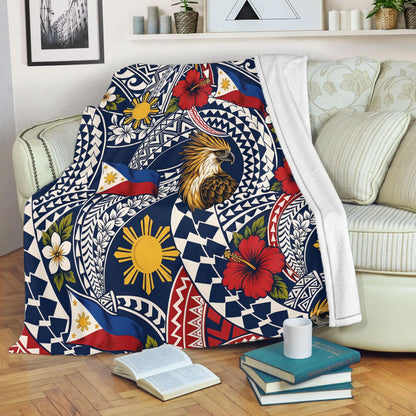 Philippines Filipinos Premium Blanket Eagle Sun Flag Floral Tribal Style