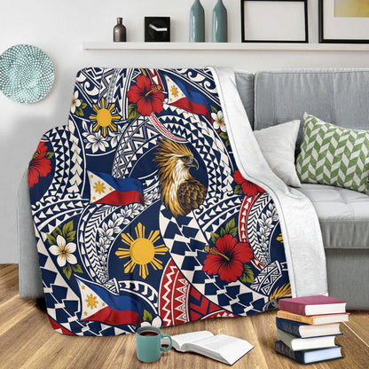 Philippines Filipinos Premium Blanket Eagle Sun Flag Floral Tribal Style