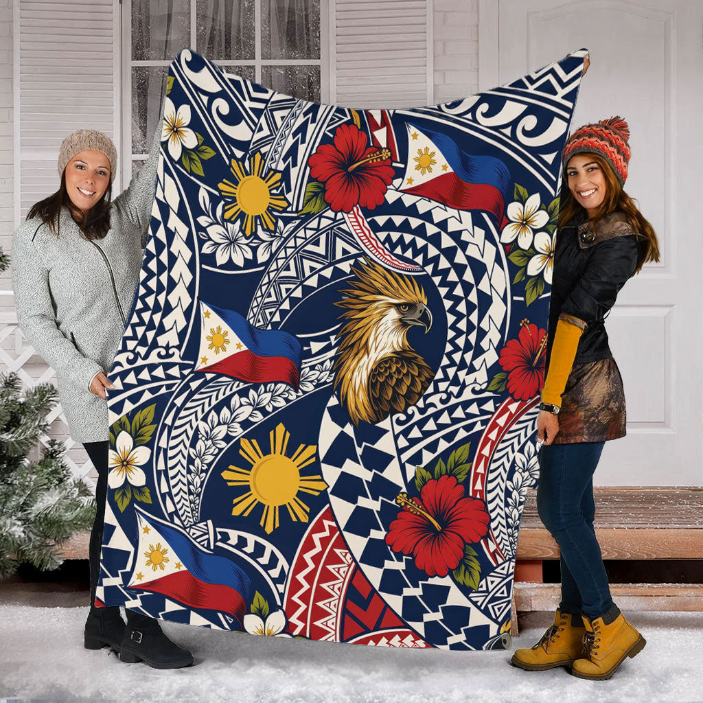 Philippines Filipinos Premium Blanket Eagle Sun Flag Floral Tribal Style