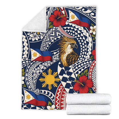 Philippines Filipinos Premium Blanket Eagle Sun Flag Floral Tribal Style