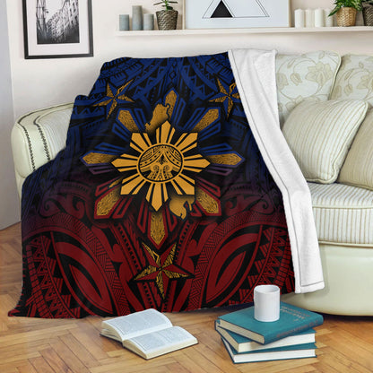 Philippines Filipinos Premium Blanket Golden Sun Islands Tribal Style