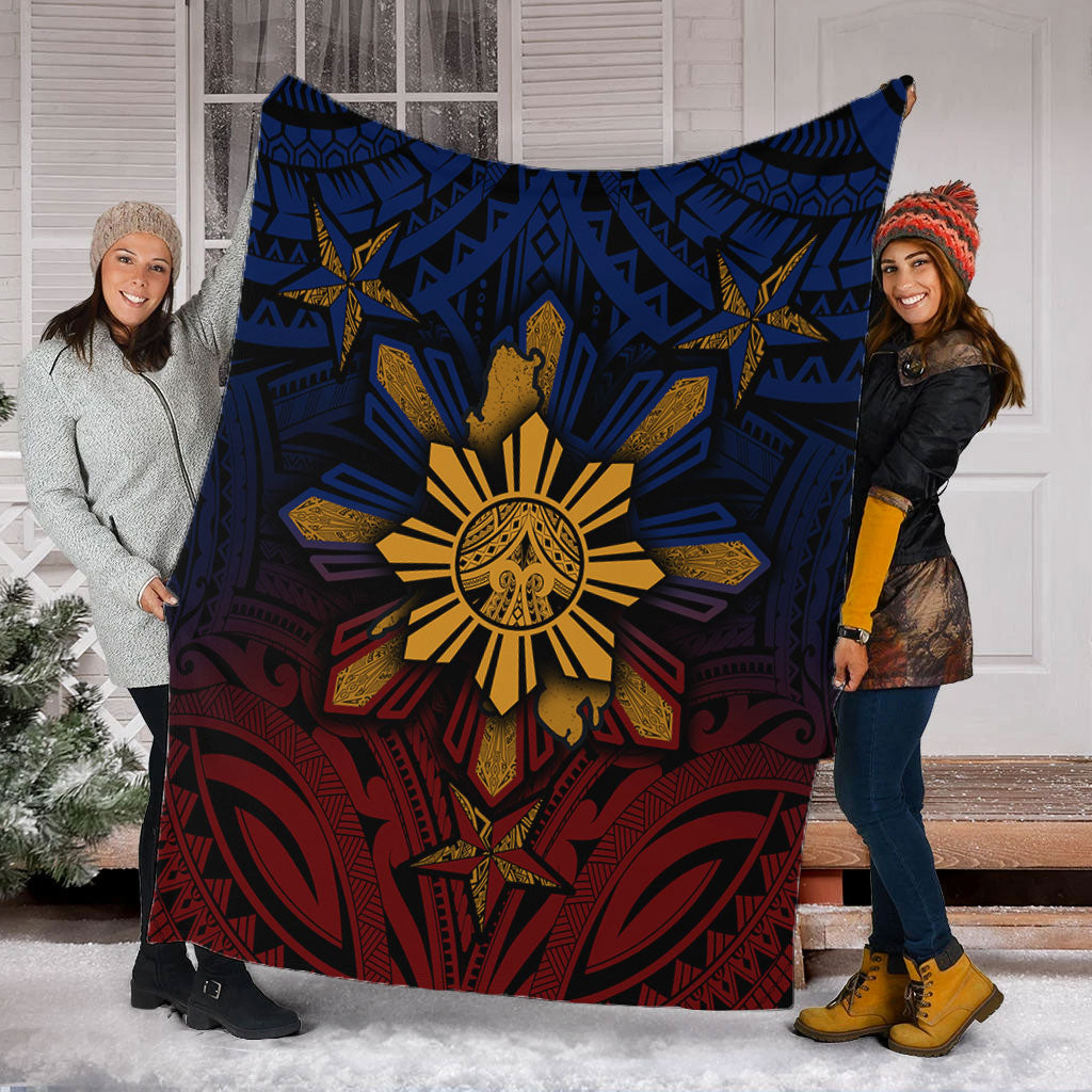 Philippines Filipinos Premium Blanket Golden Sun Islands Tribal Style
