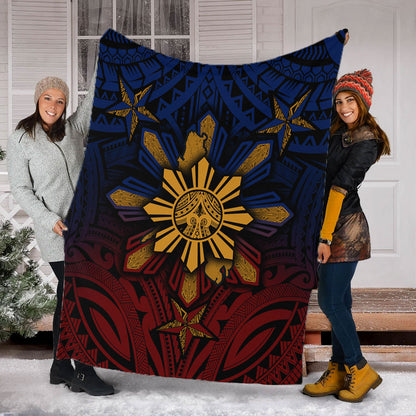 Philippines Filipinos Premium Blanket Golden Sun Islands Tribal Style