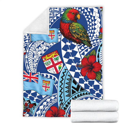 Fiji Premium Blanket Kula Parrot Flag Hibiscus Tribal Style