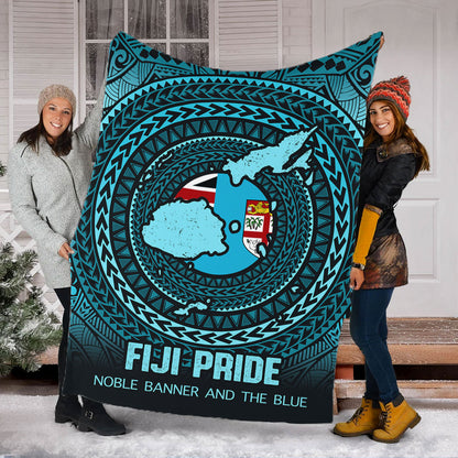 Fiji Premium Blanket Fiji Noble Banner and The Blue