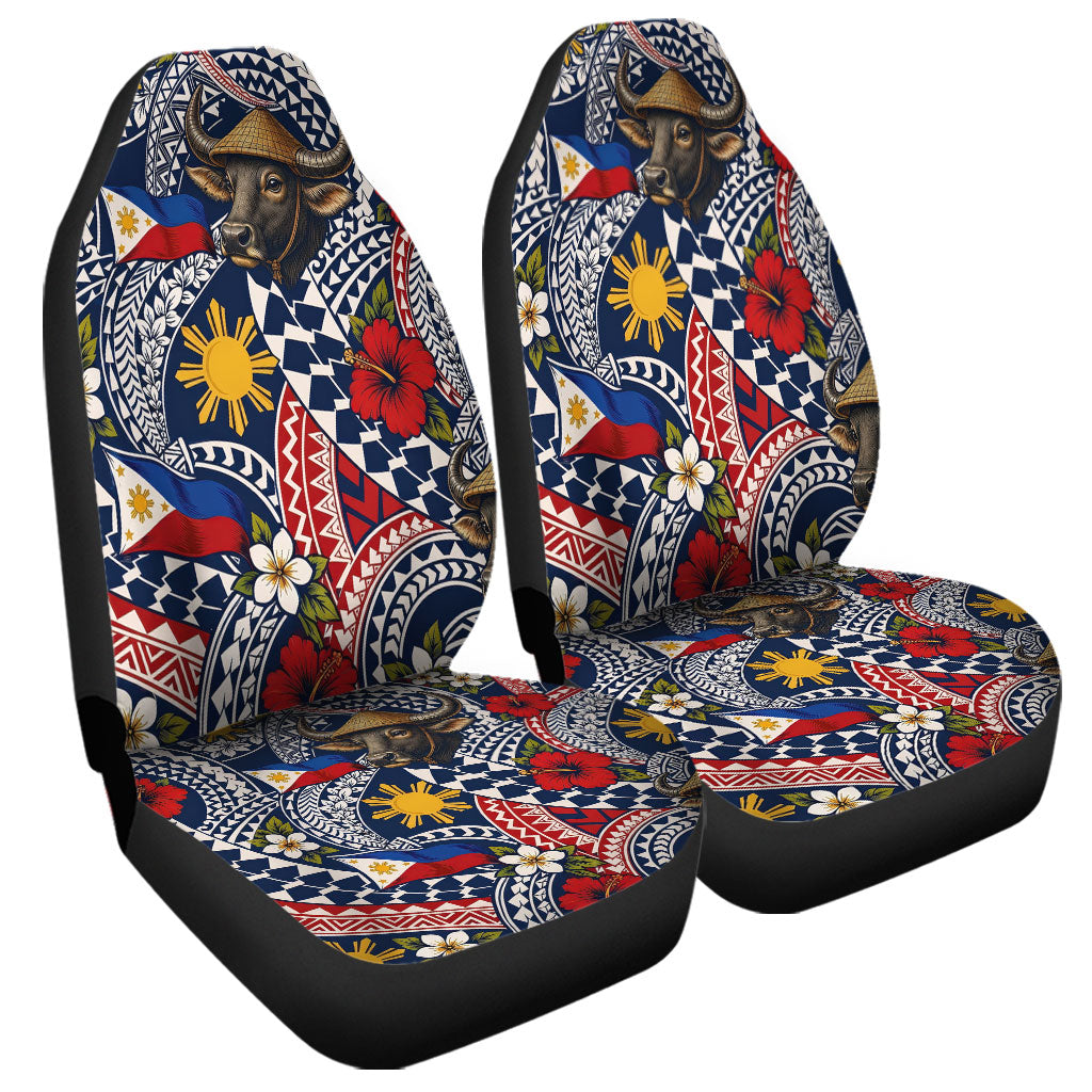 Philippines Filipinos Car Seat Covers Carabao Sun Flag Floral Tribal Style