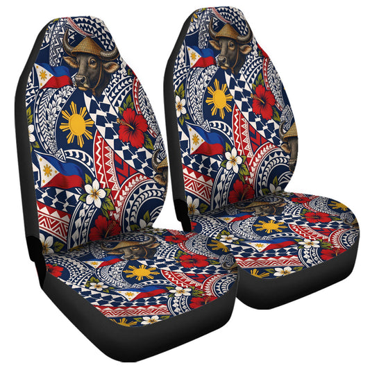 Philippines Filipinos Car Seat Covers Carabao Sun Flag Floral Tribal Style