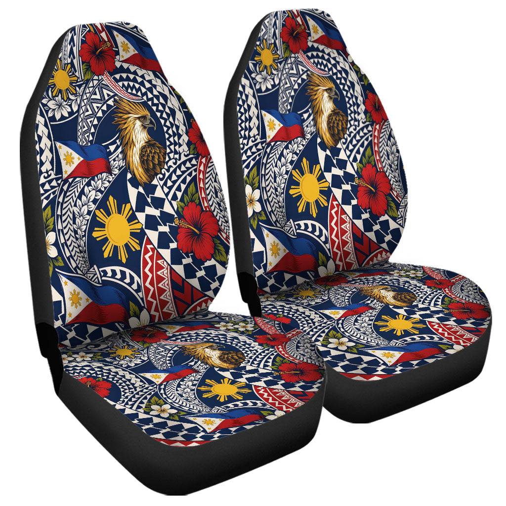 Philippines Filipinos Car Seat Covers Eagle Sun Flag Floral Tribal Style