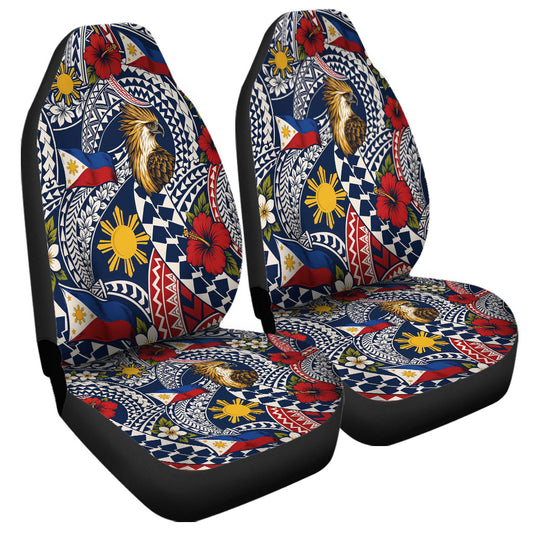 Philippines Filipinos Car Seat Covers Eagle Sun Flag Floral Tribal Style