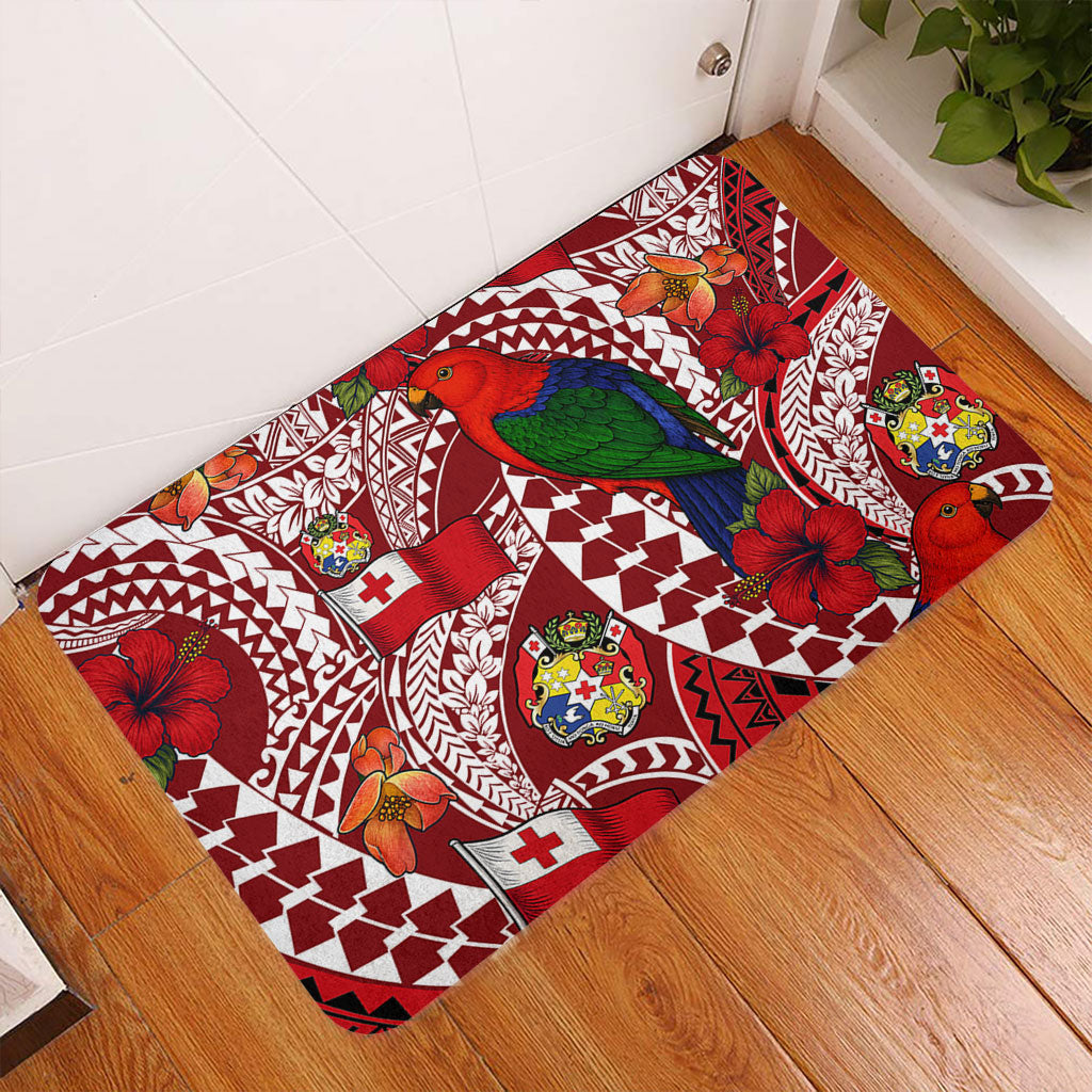 Tonga Doormat Polynesian Red Shining Parrot Heilala Pattern