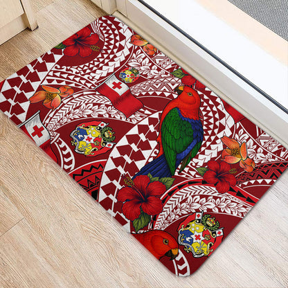 Tonga Doormat Polynesian Red Shining Parrot Heilala Pattern