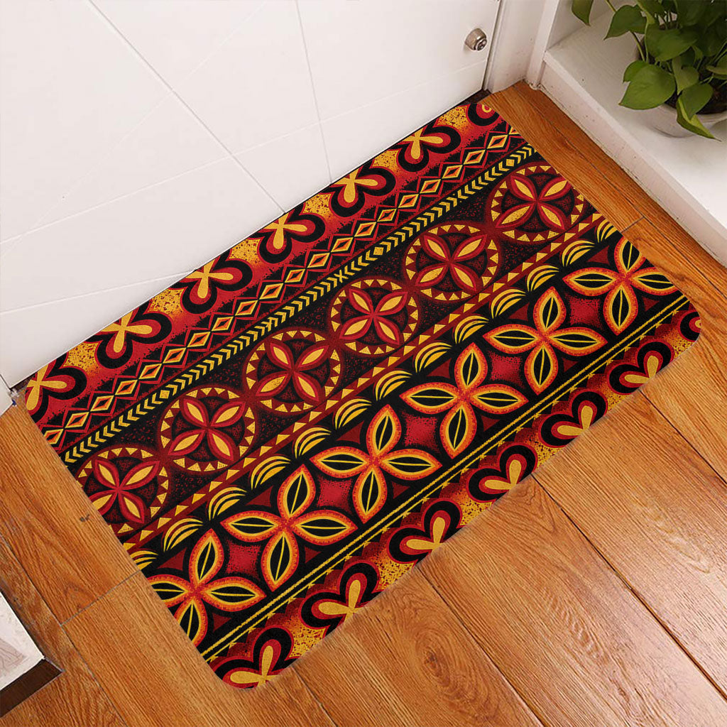 Tonga Doormat Ngatu Tapa Tribal Pattern