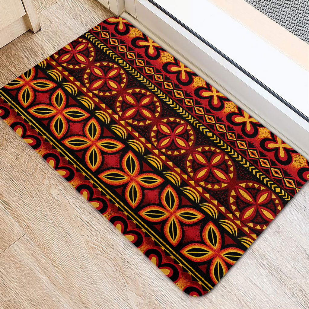 Tonga Doormat Ngatu Tapa Tribal Pattern