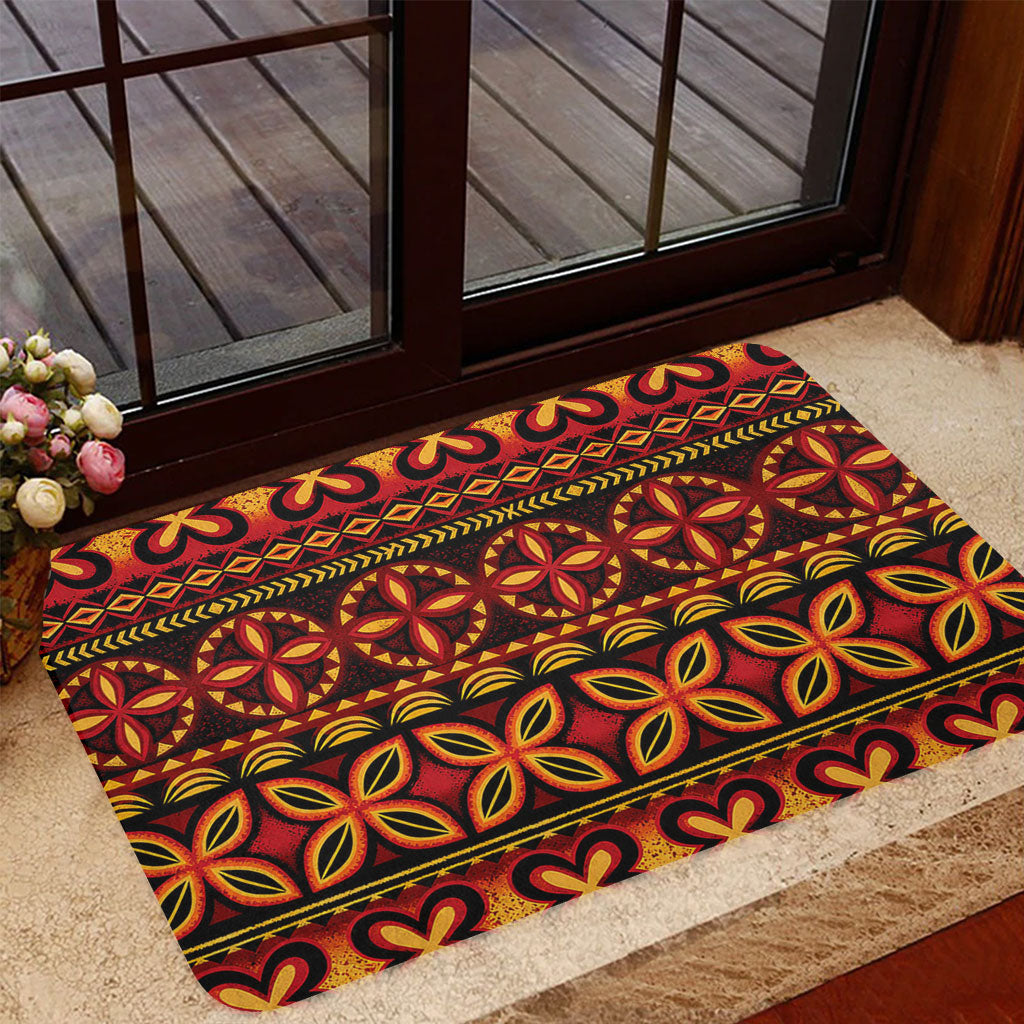 Tonga Doormat Ngatu Tapa Tribal Pattern