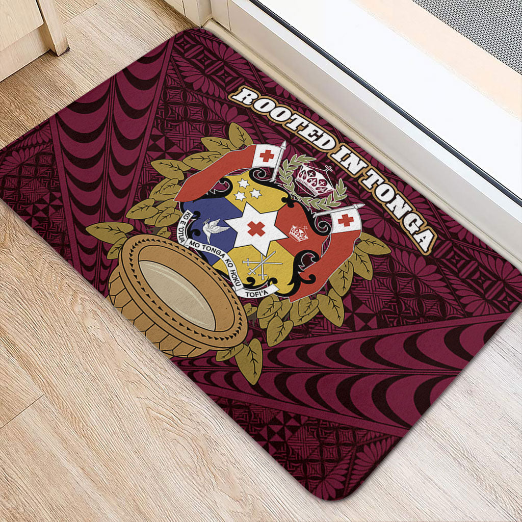 Tonga Doormat Rooted In Tonga Coat Of Arms Kava Bowl Ngatu Style