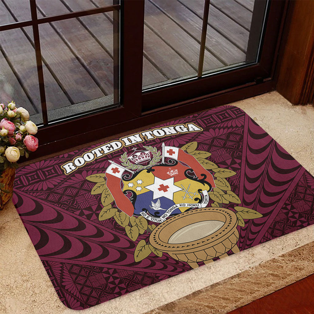 Tonga Doormat Rooted In Tonga Coat Of Arms Kava Bowl Ngatu Style