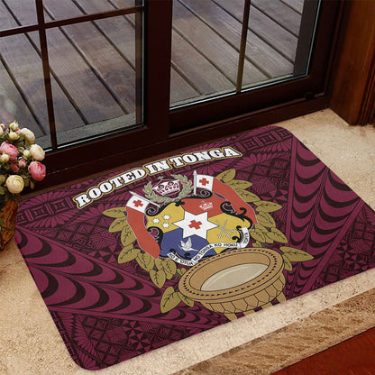 Tonga Doormat Rooted In Tonga Coat Of Arms Kava Bowl Ngatu Style