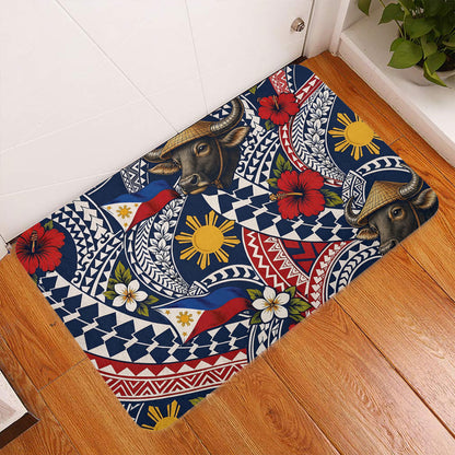 Philippines Filipinos Doormat Carabao Sun Flag Floral Tribal Style