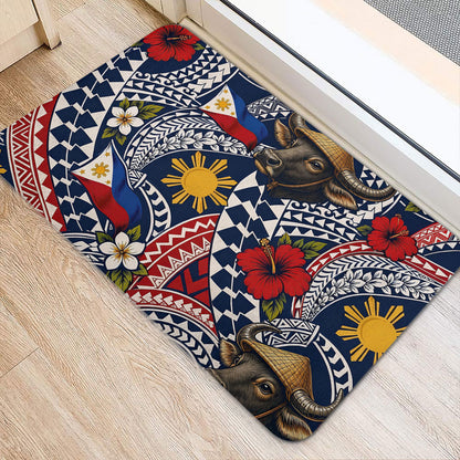 Philippines Filipinos Doormat Carabao Sun Flag Floral Tribal Style