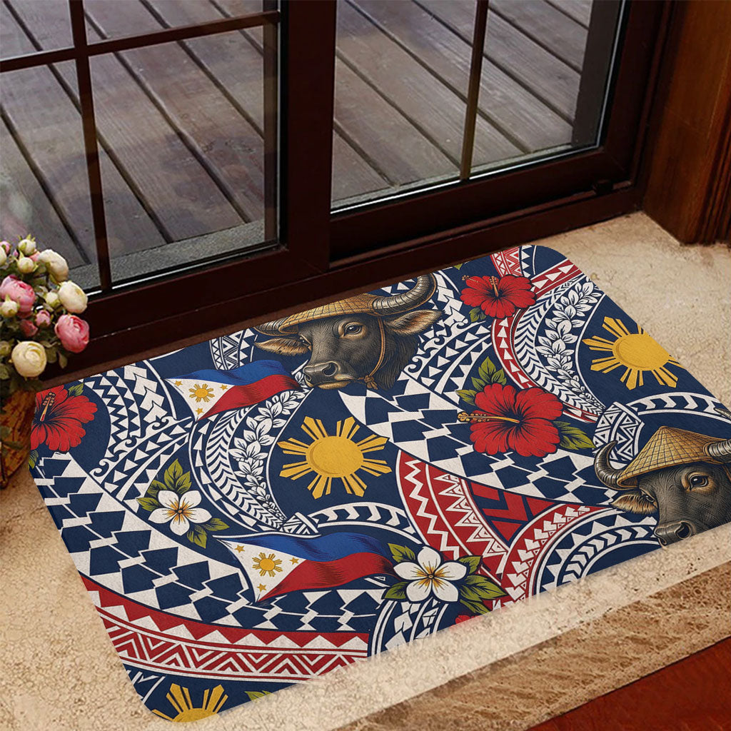Philippines Filipinos Doormat Carabao Sun Flag Floral Tribal Style