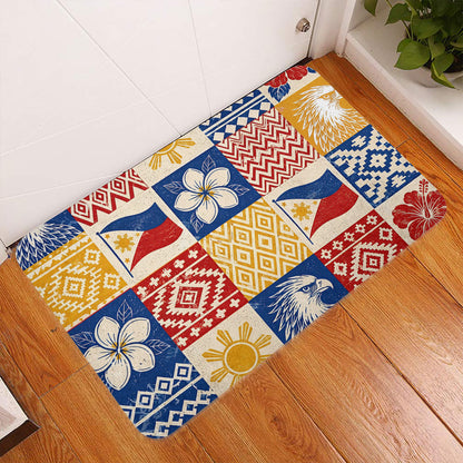 Philippines Filipinos Doormat Eagle Sun Flag Sampaguita Geometric Quilt Style