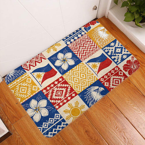 Philippines Filipinos Doormat Eagle Sun Flag Sampaguita Geometric Quilt Style
