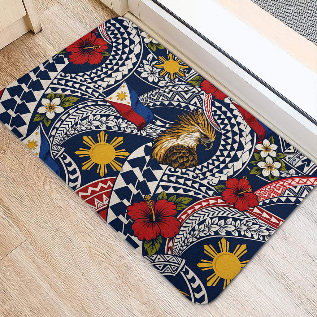 Philippines Filipinos Doormat Eagle Sun Flag Floral Tribal Style