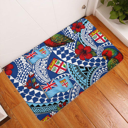 Fiji Doormat Kula Parrot Flag Hibiscus Tribal Style
