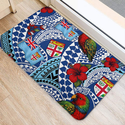 Fiji Doormat Kula Parrot Flag Hibiscus Tribal Style