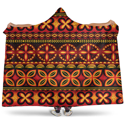 Tonga Hooded Blanket Ngatu Tapa Tribal Pattern