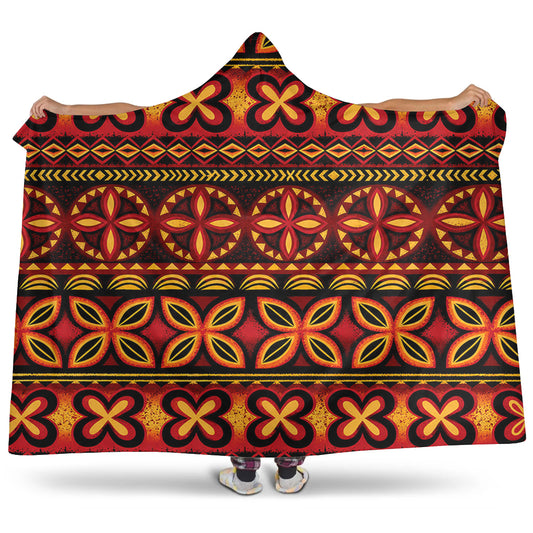 Tonga Hooded Blanket Ngatu Tapa Tribal Pattern