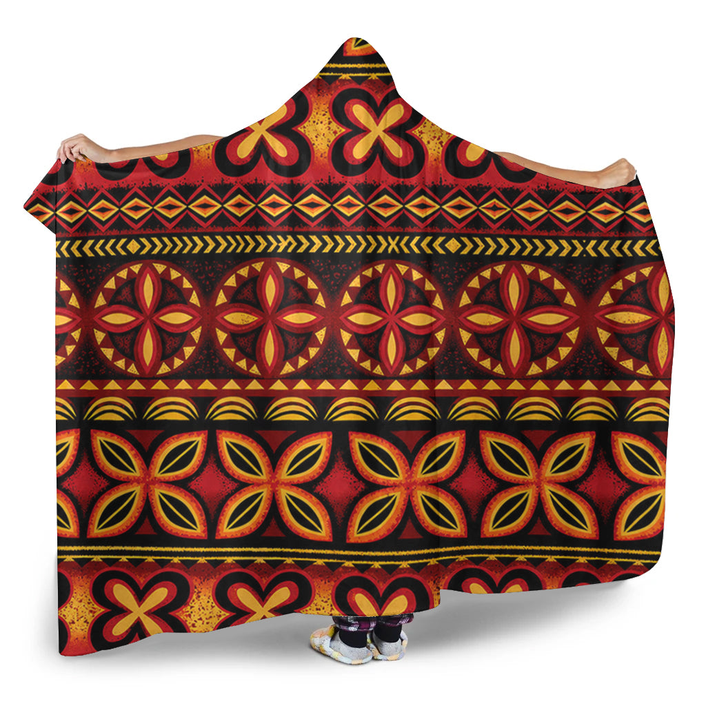 Tonga Hooded Blanket Ngatu Tapa Tribal Pattern